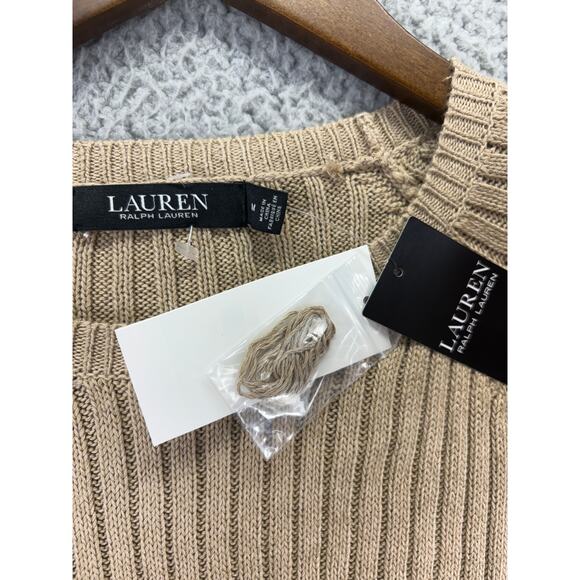 Ralph Lauren Polo Linen Blend Sweater Womens Medium Tan Brown Lightweight NEW M - Picture 5 of 8
